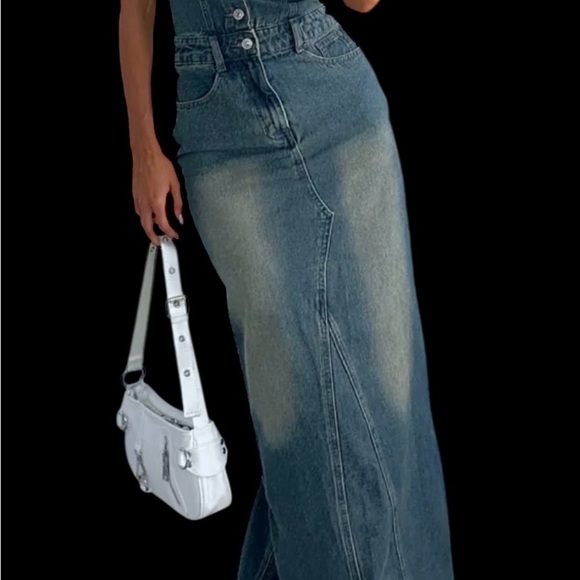 White Fox Boutique Denim Maxi Dress - Picture 5 of 16